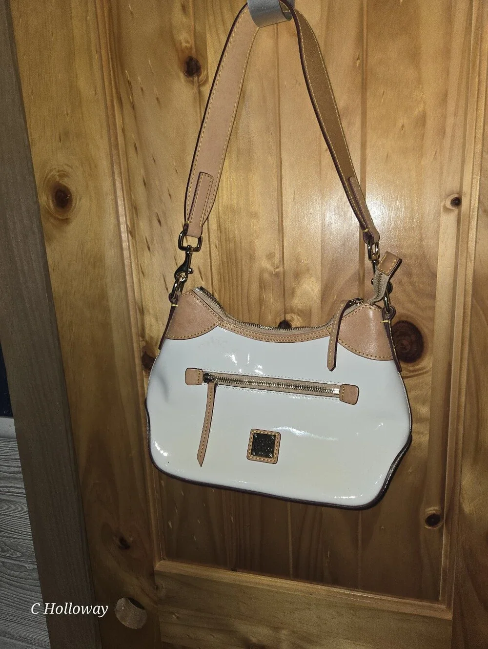 Dooney & Bourke White Patent Leather Small Hobo Bag